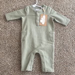 New Angel Dear Organic Sage Green Romper